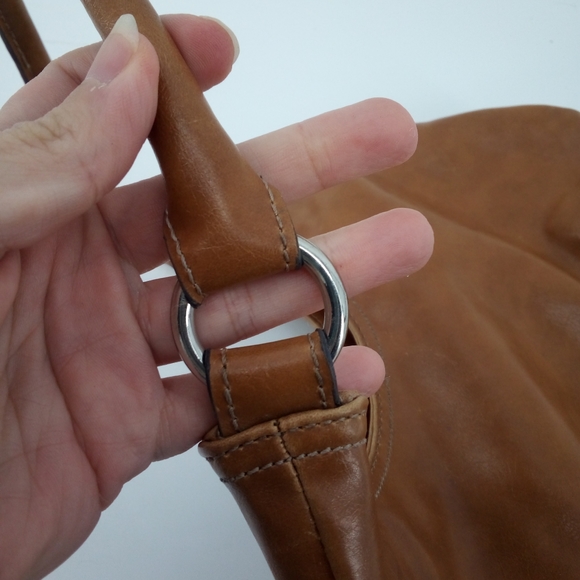 Retro Y2K Nine West Vegan Hobo Bag Brown Camel Shoulder - Picture 7 of 12